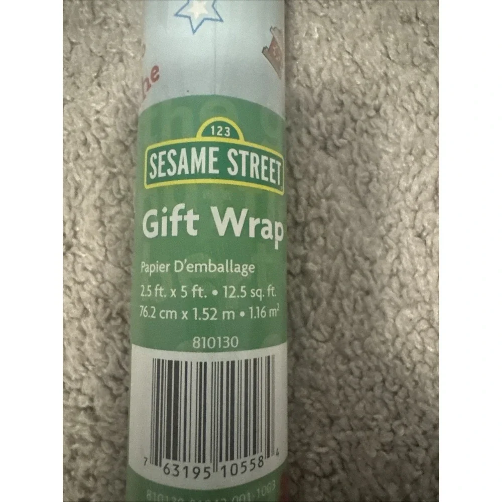 VTG Sesame Street Any Occasion Elmo FireTruck Wrapping Paper 12.5' NEW SEALED